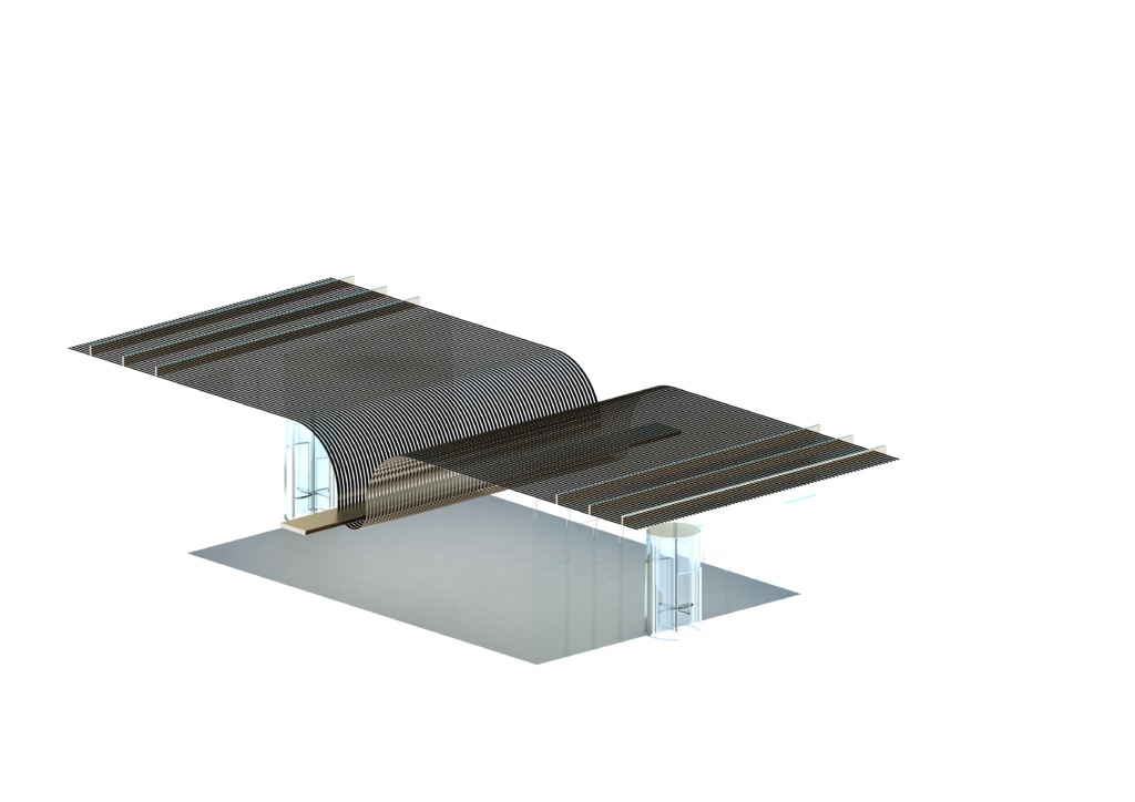 3D model of a fluid roof structure